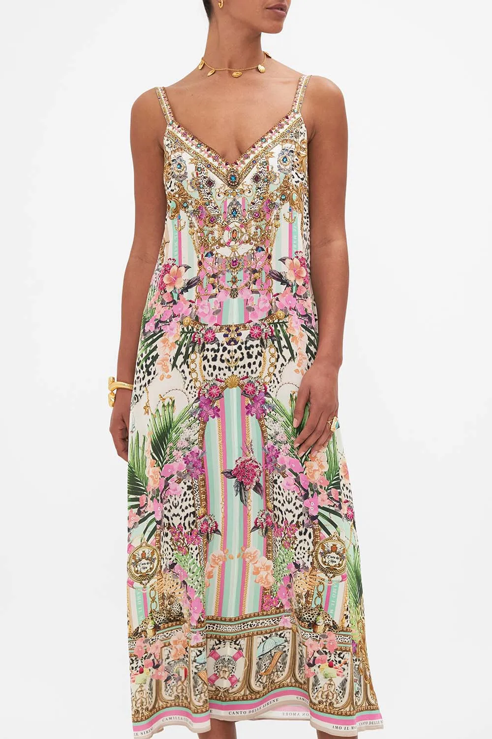 V NECK MIDI SLIP DRESS DEAR AMORE MIO sold by Camilla product image thumbnail 5