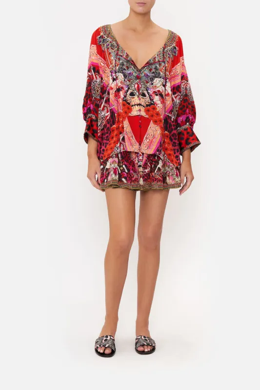 RAGLAN SLEEVE BUTTON UP TOP ARTESANIA MANIA sold by Camilla