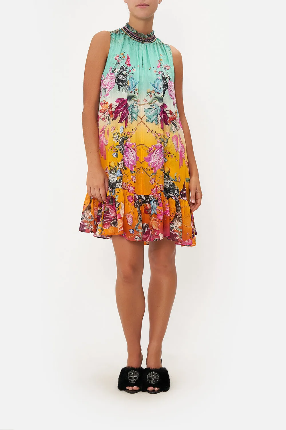 HIGH NECK RUFFLE DRESS VIPER ROOM sold by Camilla