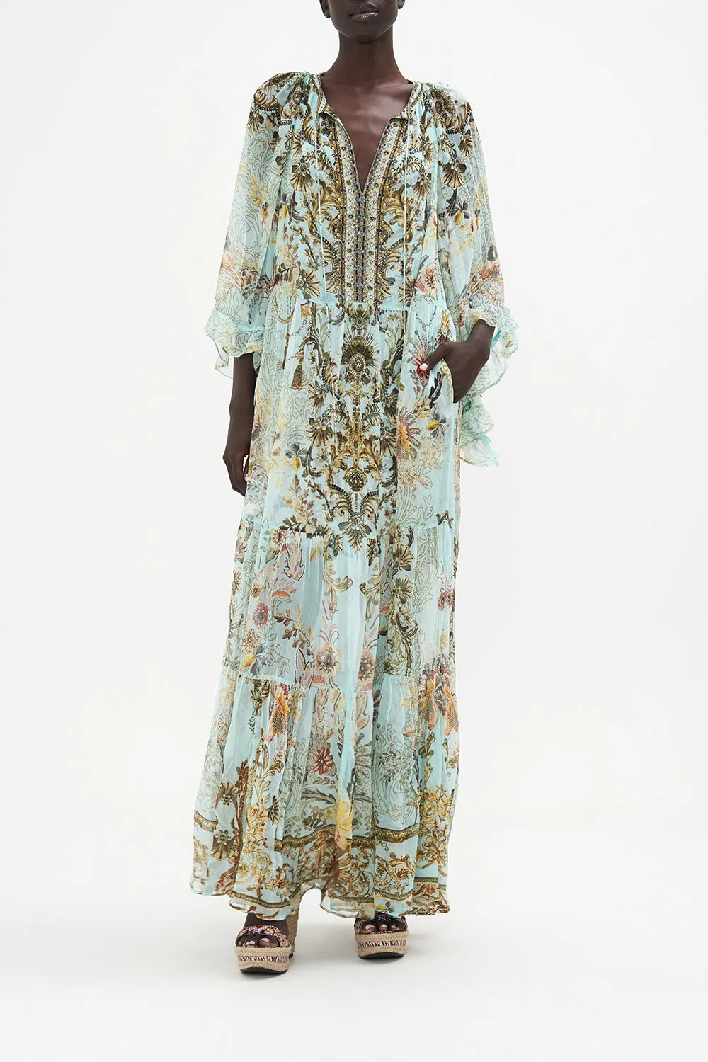 WIDE SLEEVE GATHERED DRESS ADIEU YESTERDAY sold by Camilla