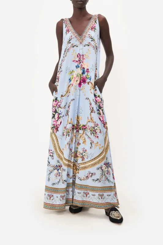 V NECK FLARED JUMPSUIT FLORAFUL sold by Camilla