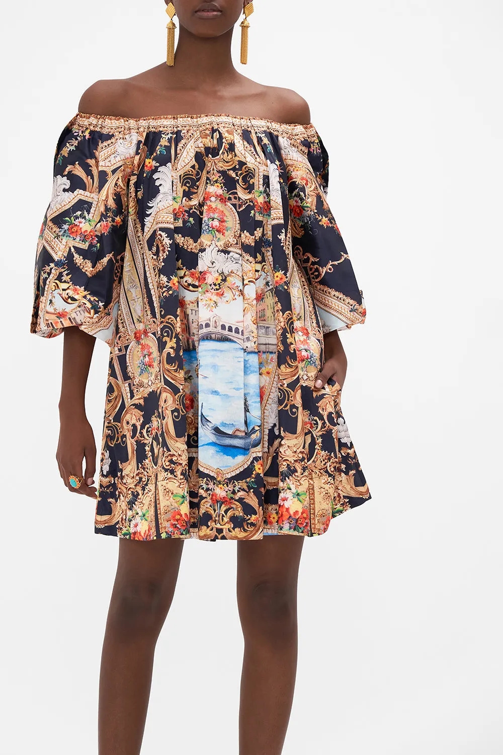 OFF SHOULDER PUFF DRESS VENICE VIGNETTE sold by Camilla product image thumbnail 5