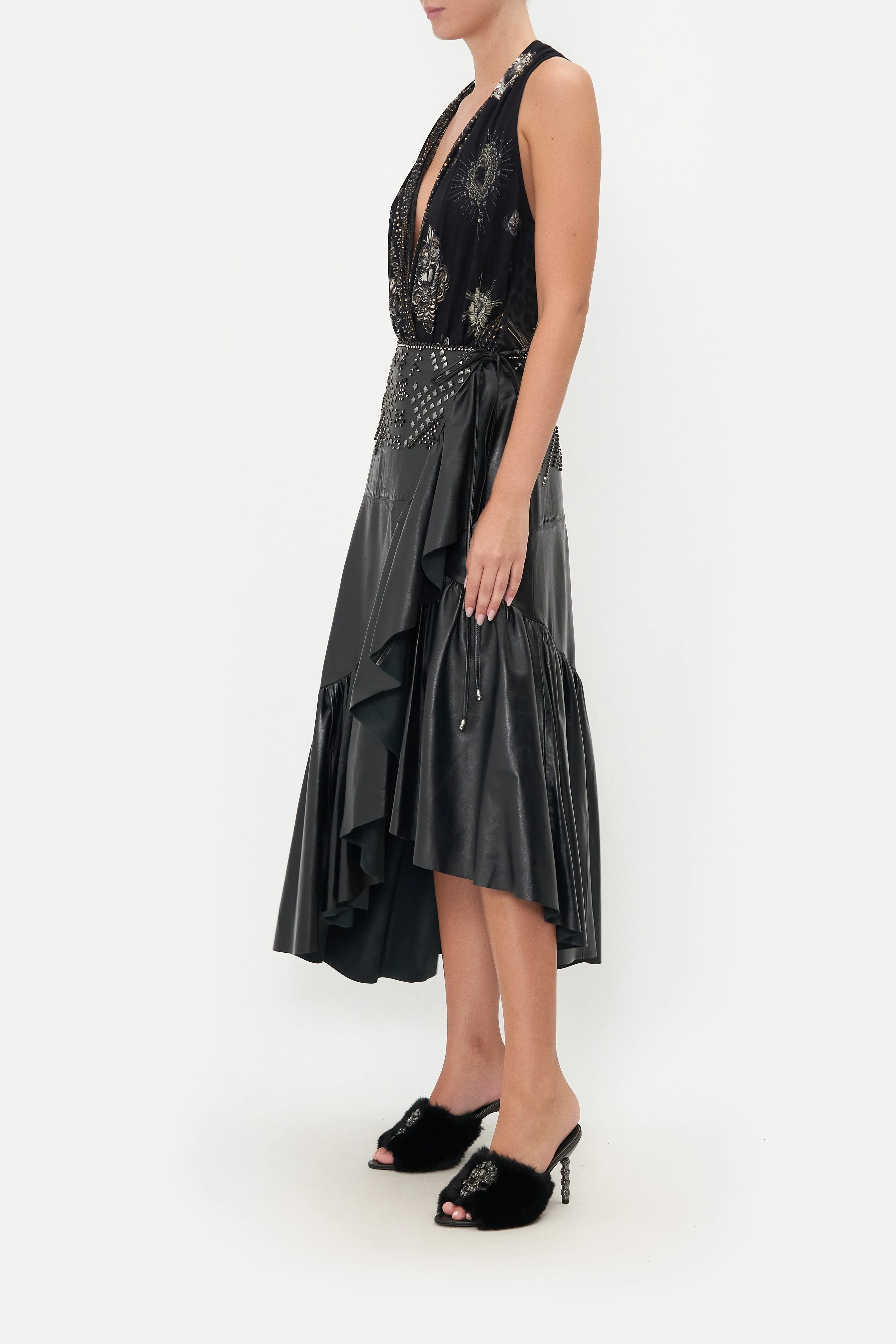 ASYMMETRICAL RUFFLE SKIRT LEATHER sold by Camilla product image thumbnail 4