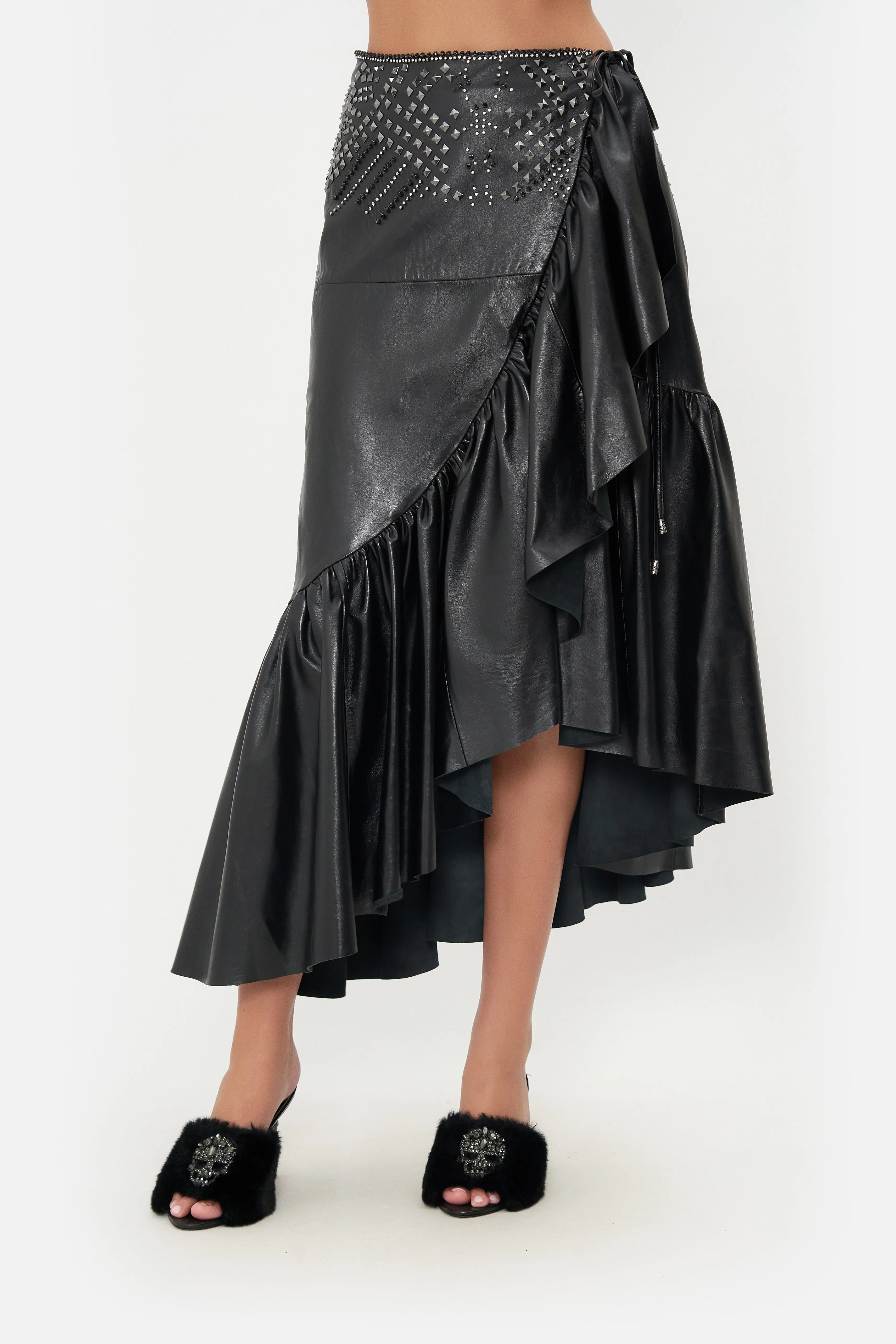 ASYMMETRICAL RUFFLE SKIRT LEATHER sold by Camilla product image thumbnail 5