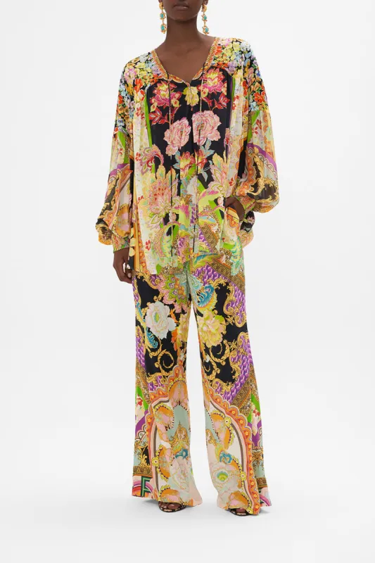 BLOUSON BLOUSE WITH NECK TIE SUNDOWNERS IN SICILY sold by Camilla