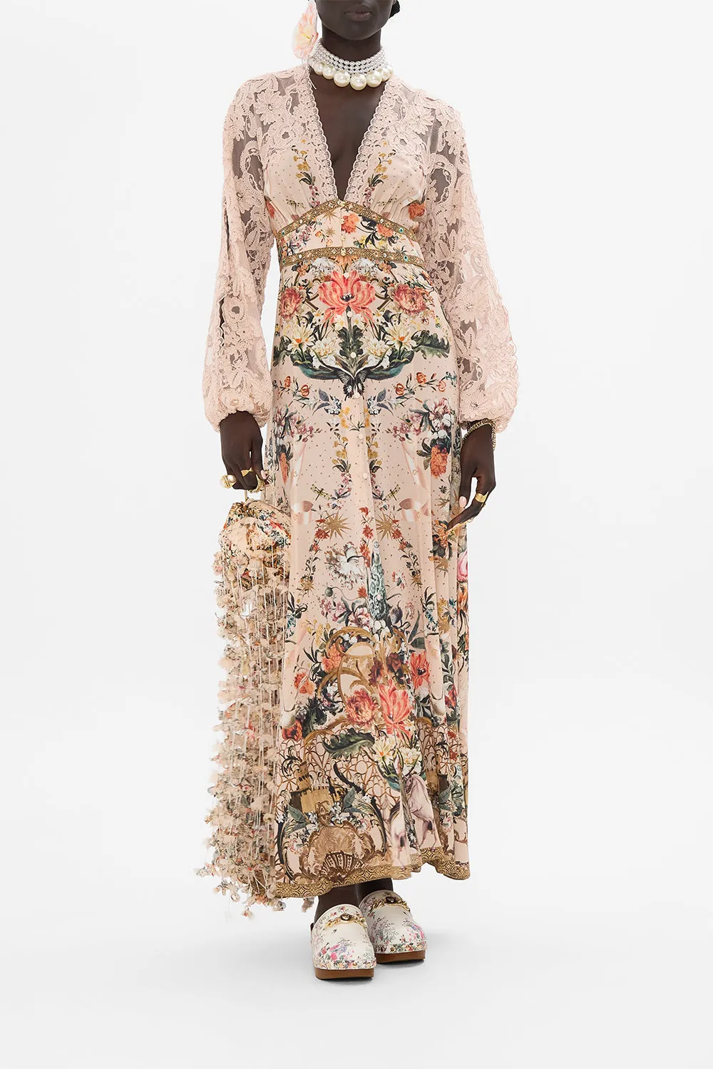 LACE SLEEVE BUTTON DRESS ROSE GARDEN REVOLUTION sold by Camilla