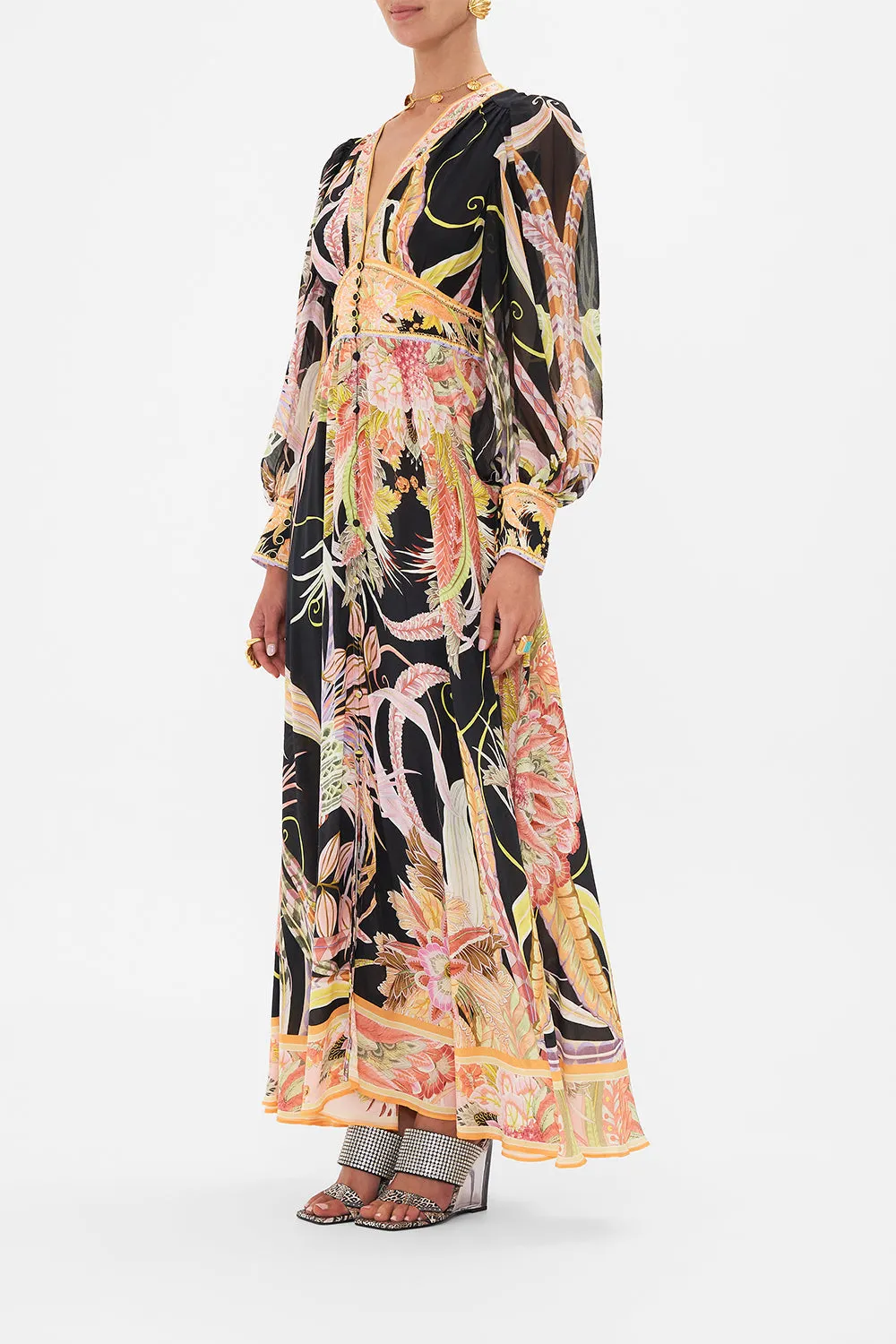 SHAPED WAISTBAND DRESS WITH GATHERED SLEEVES LADY OF THE MOON sold by Camilla product image thumbnail 4