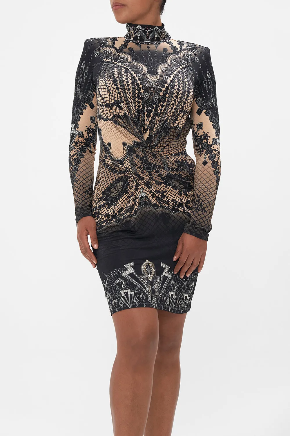 CROSS FRONT MINI DRESS CURTAIN CALL CHAOS sold by Camilla product image thumbnail 5