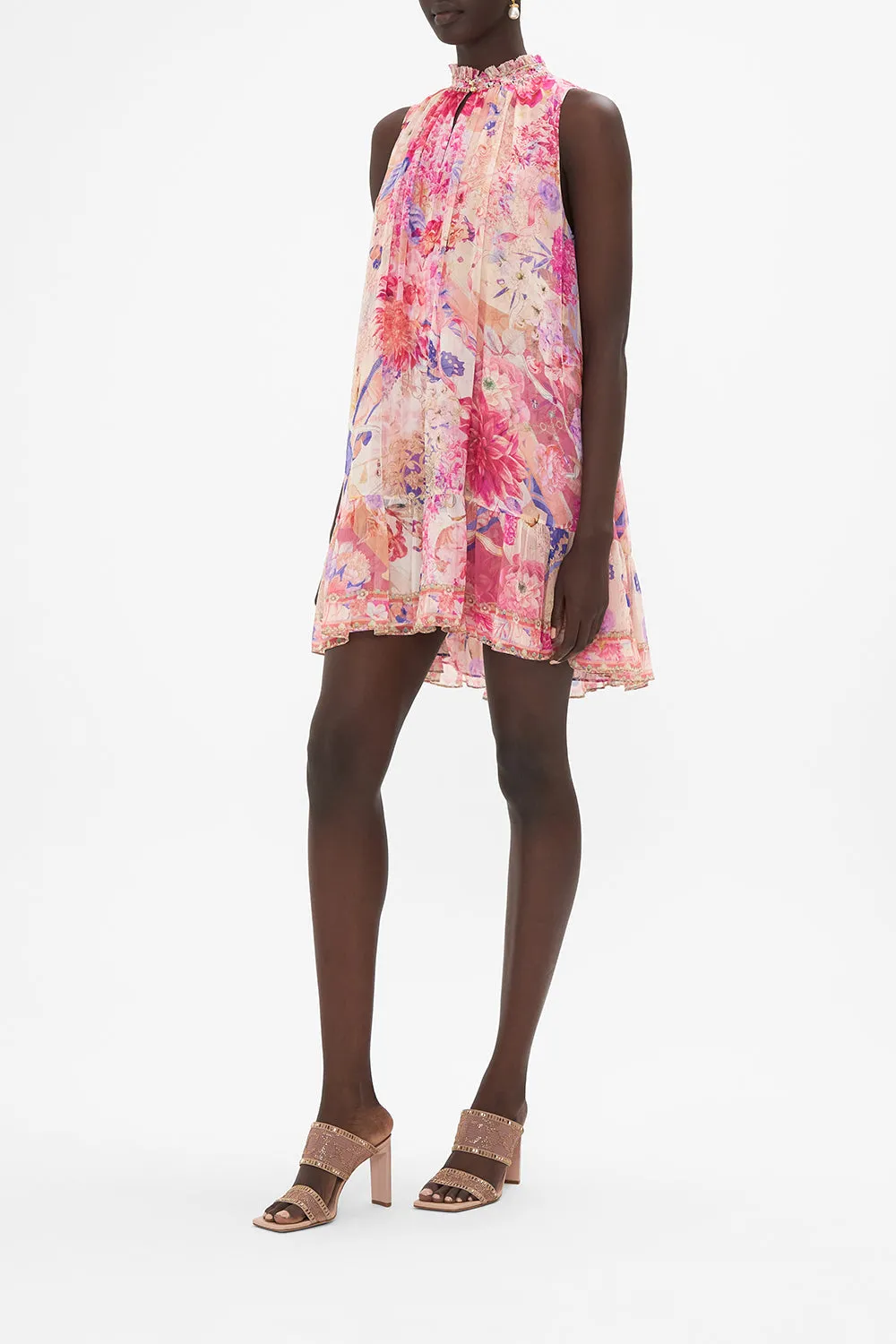 HIGH NECK RUFFLE DRESS ROSE BED RENDEZVOUS sold by Camilla product image thumbnail 4