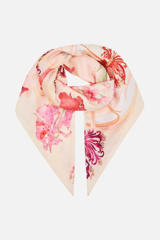 LARGE SQUARE SCARF BLOSSOMS AND BRUSHSTROKES sold by Camilla