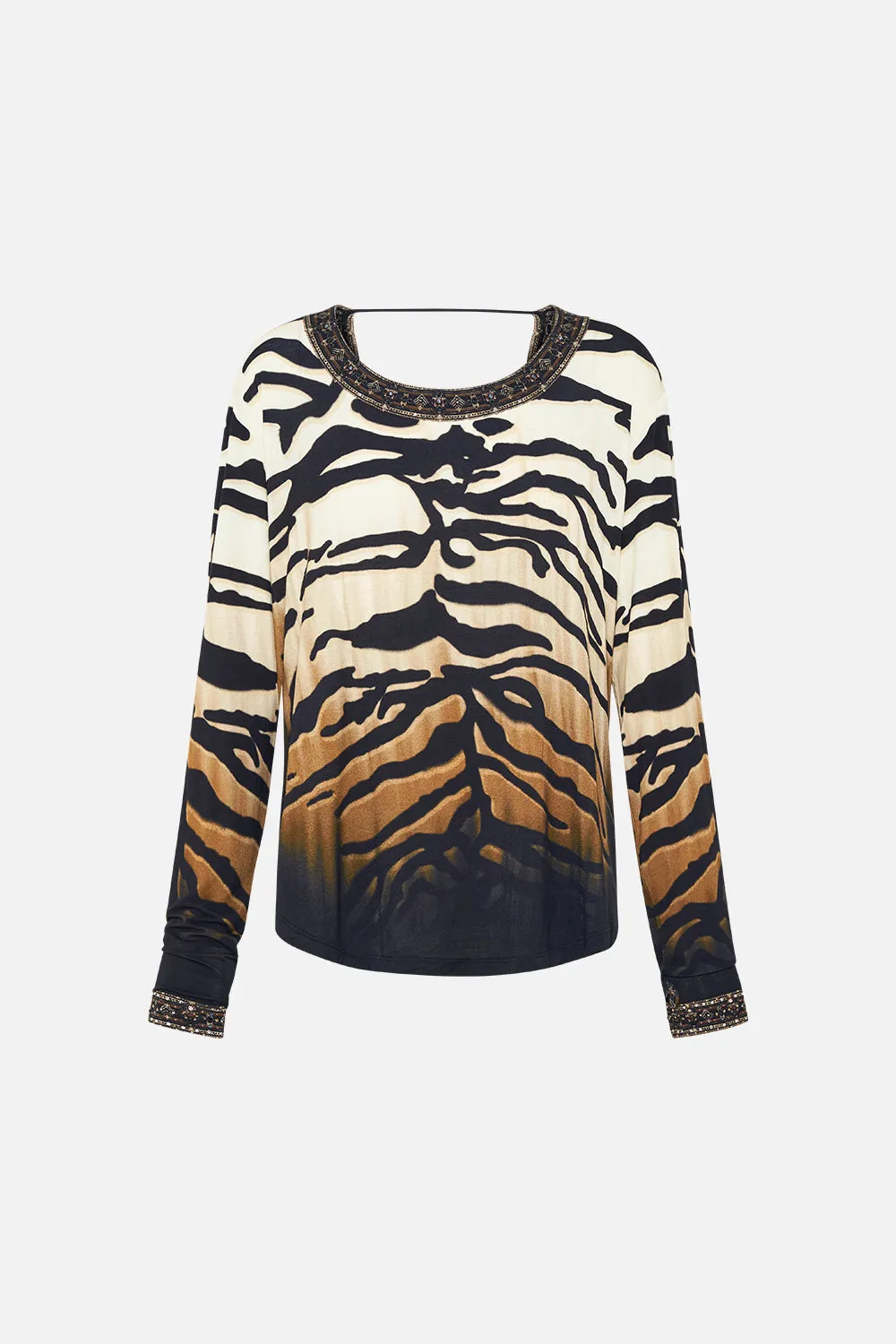 REVERSIBLE COWL LONG SLEEVE TEE TAME MY TIGER sold by Camilla product image thumbnail 3