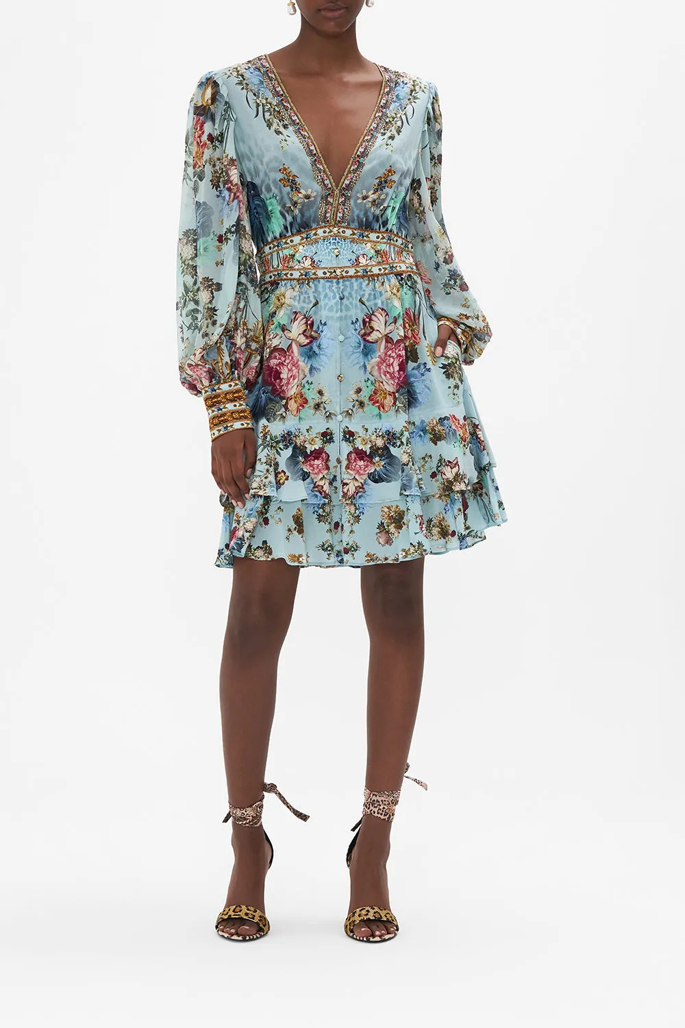 BUTTON FRONT FRILL DRESS LETTERS TO LEO sold by Camilla