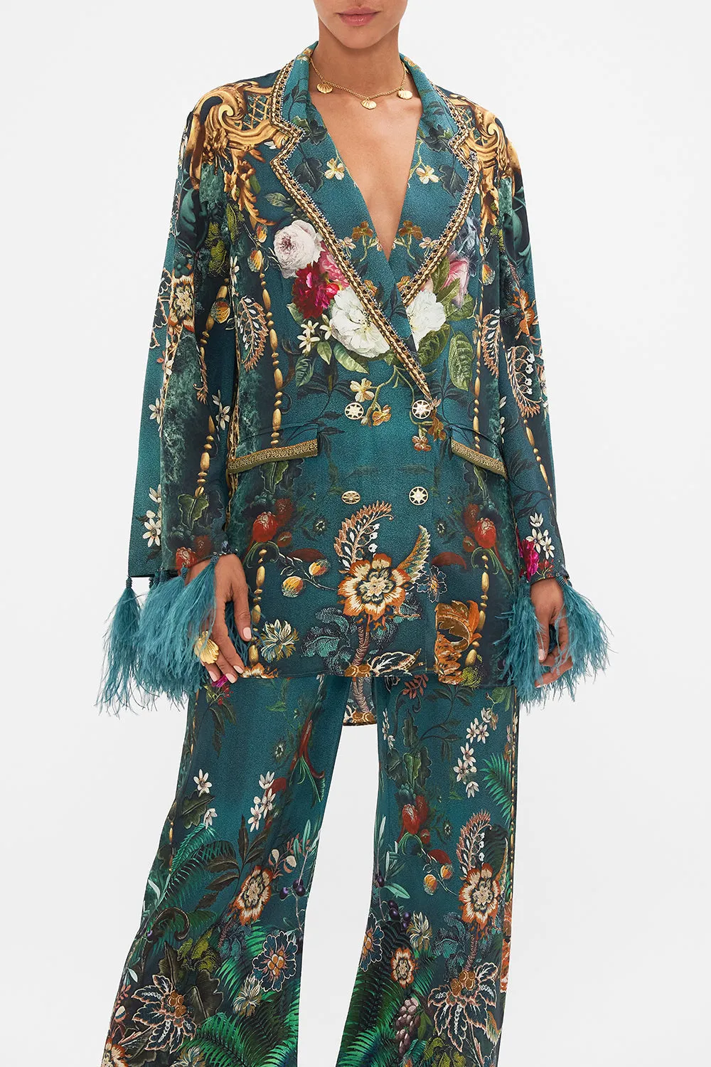 FLARED SLEEVE DOUBLE BREASTED JACKET VERDIS WORLD sold by Camilla product image thumbnail 5