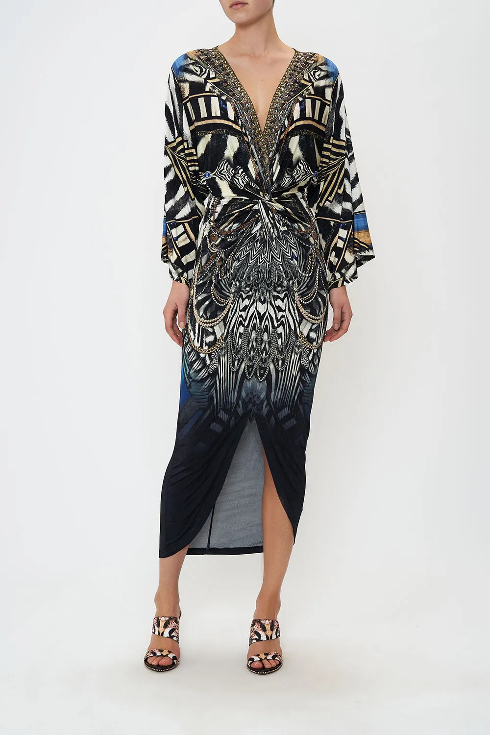 LONG SPLIT FRONT TWIST DRESS KNIGHT OF THE WILD sold by Camilla