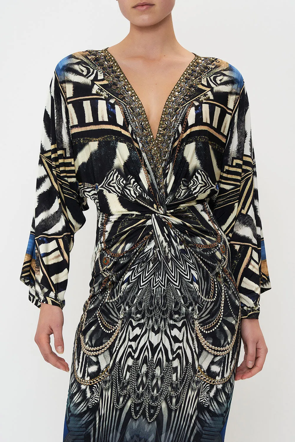 LONG SPLIT FRONT TWIST DRESS KNIGHT OF THE WILD sold by Camilla product image thumbnail 5