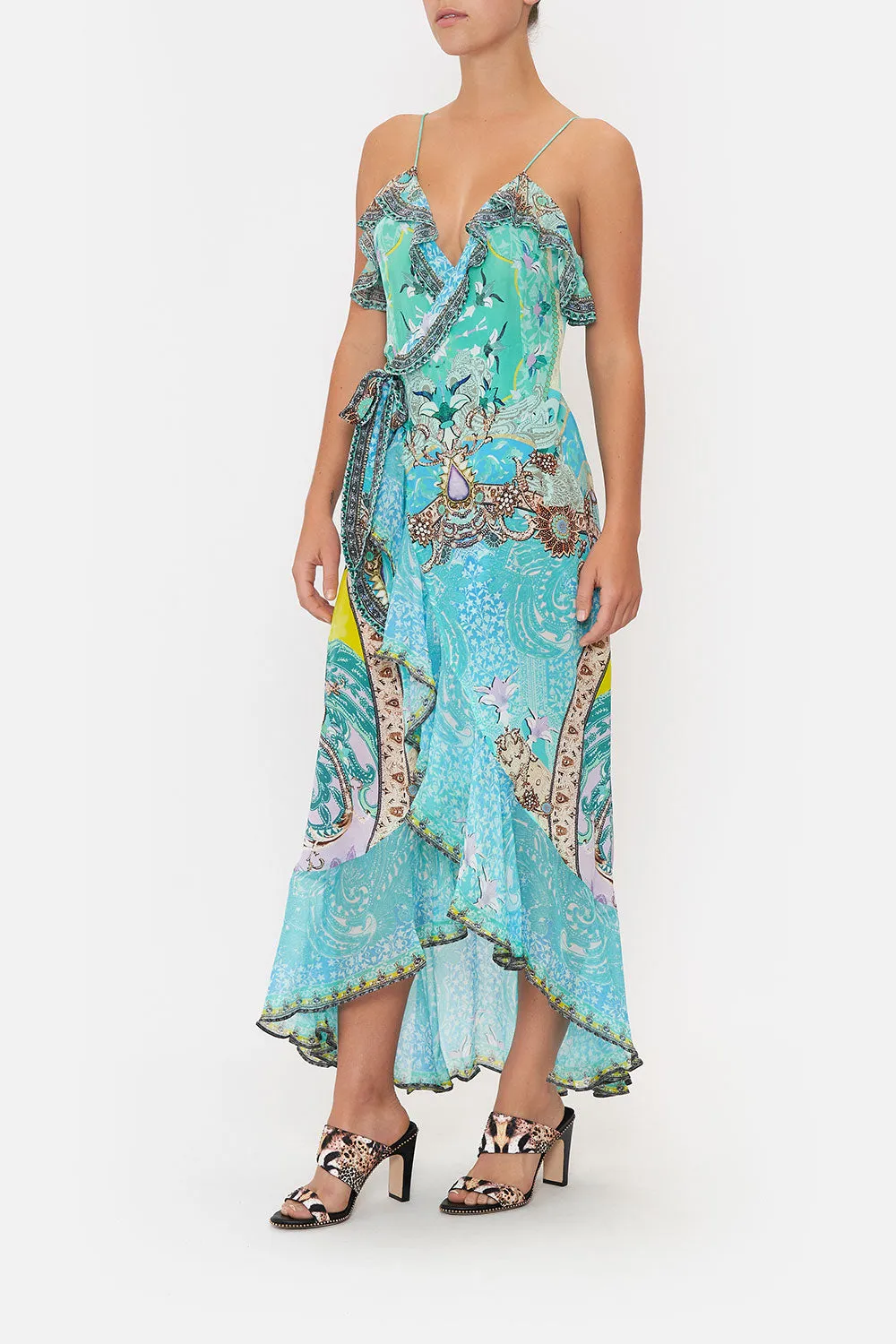 LONG WRAP DRESS WITH FRILL TURN BACK TIME sold by Camilla product image thumbnail 4