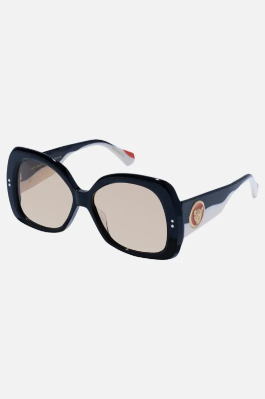 LATE CHECKOUT SUNGLASSES BLACK / IVORY sold by Camilla