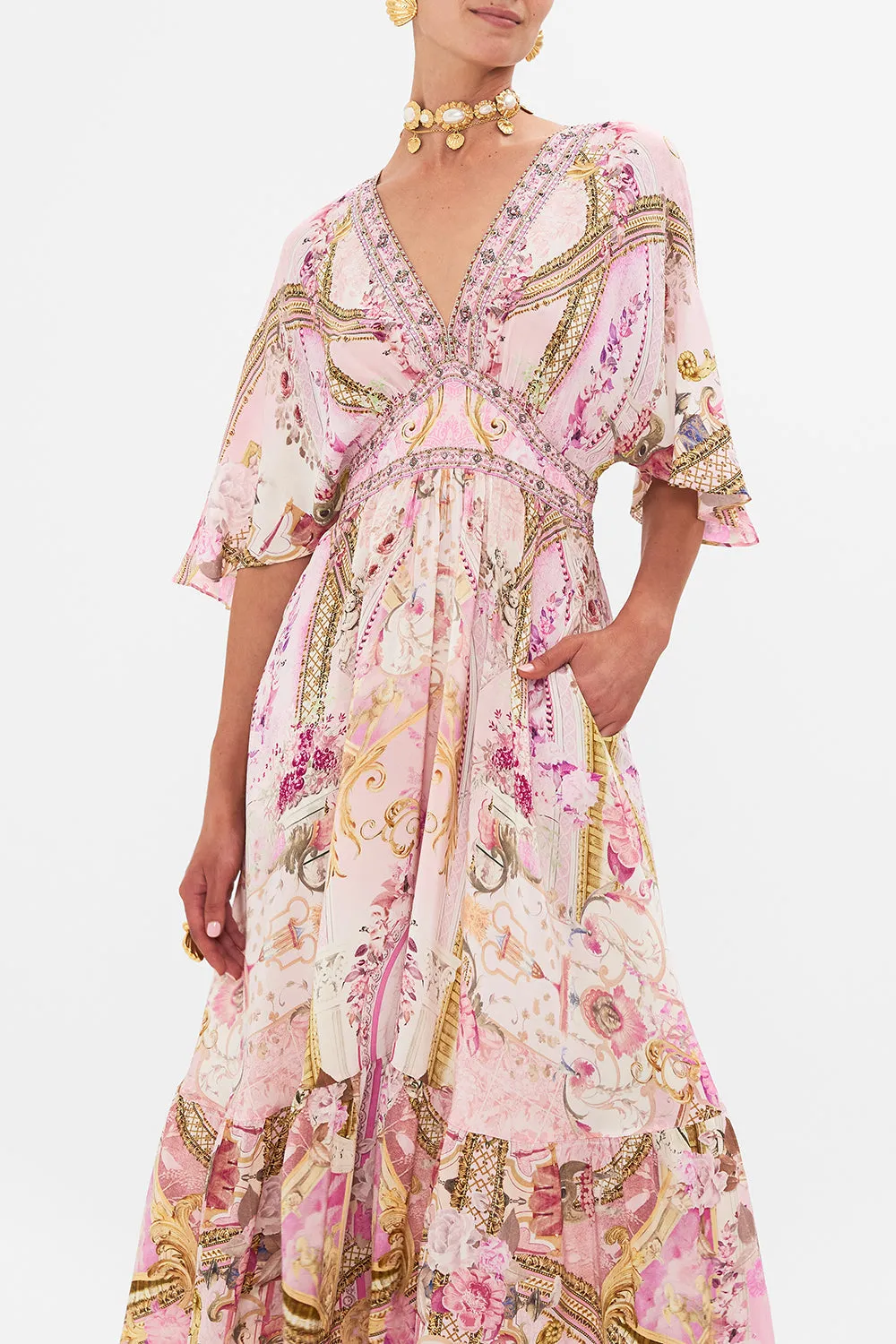 WAISTED DRESS WITH HEM RUFFLE FRESCO FAIRYTALE sold by Camilla product image thumbnail 5