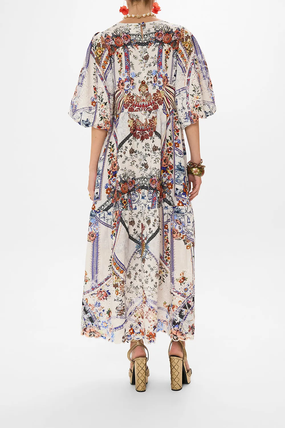 V NECK PUFF SLEEVE DRESS MY FOLK ART HEART sold by Camilla product image thumbnail 2