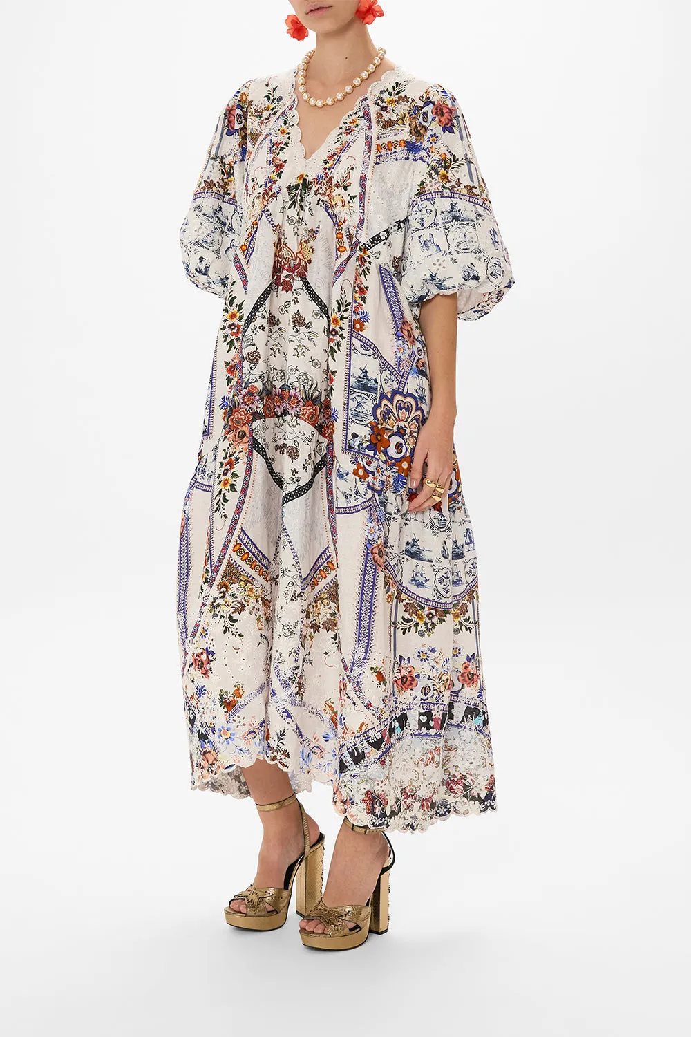 V NECK PUFF SLEEVE DRESS MY FOLK ART HEART sold by Camilla product image thumbnail 4