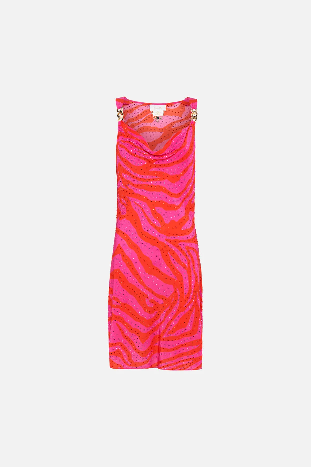 SHORT BIAS SLIP DRESS WITH WIDE STRAP ZEBRA ZONE sold by Camilla product image thumbnail 3