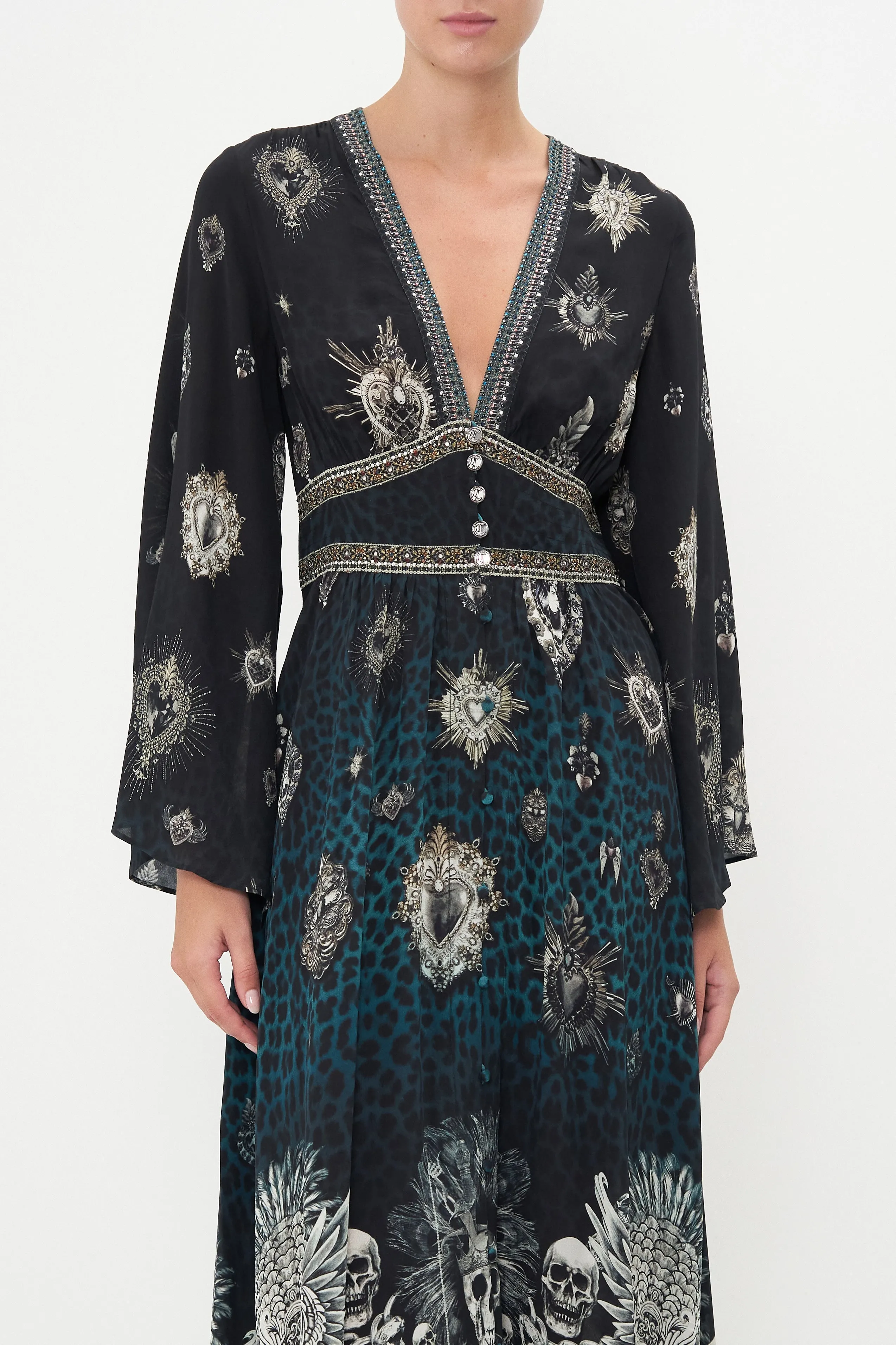 KIMONO SLEEVE DRESS WITH SHIRRING DETAIL ANIMAL ANARCHY sold by Camilla product image thumbnail 5