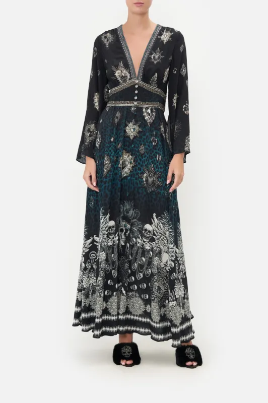 KIMONO SLEEVE DRESS WITH SHIRRING DETAIL ANIMAL ANARCHY sold by Camilla