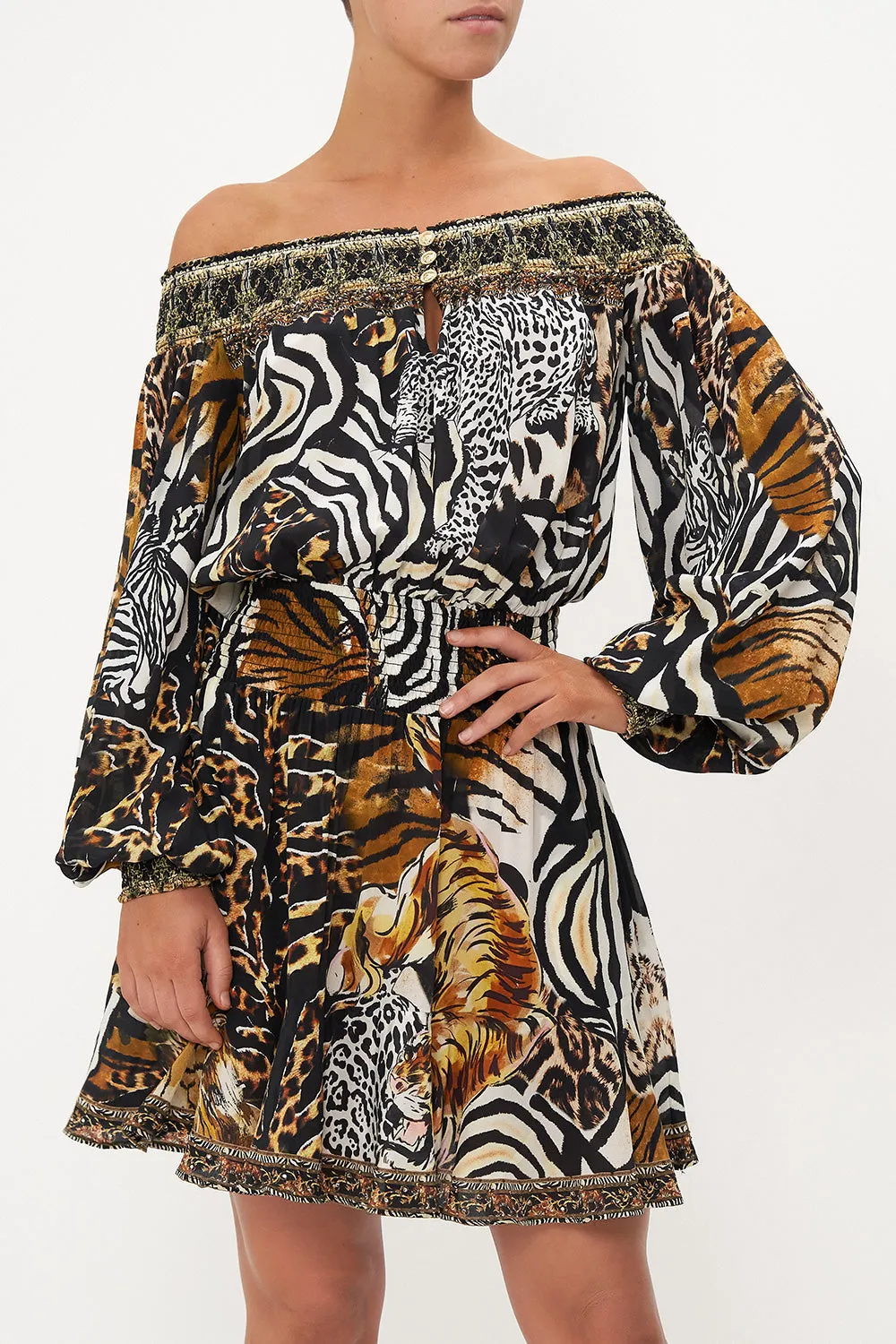 OFF SHOULDER SHORT DRESS WHATS NEW PUSSYCAT sold by Camilla product image thumbnail 5