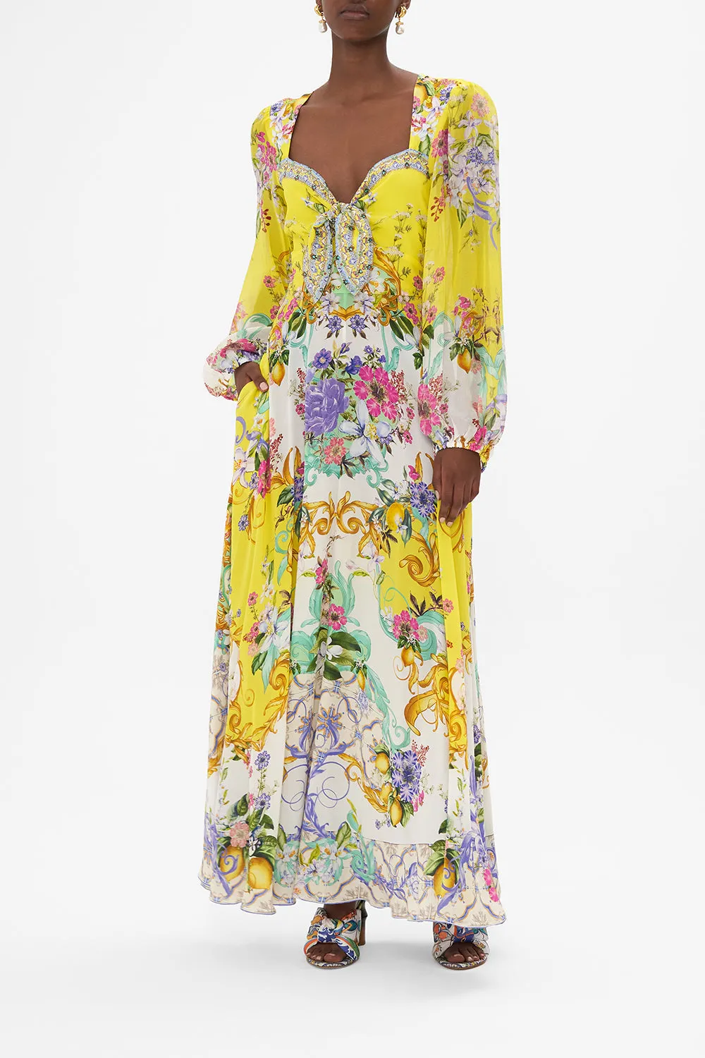 TIE FRONT LONG SLEEVE DRESS CATERINA SPRITZ sold by Camilla