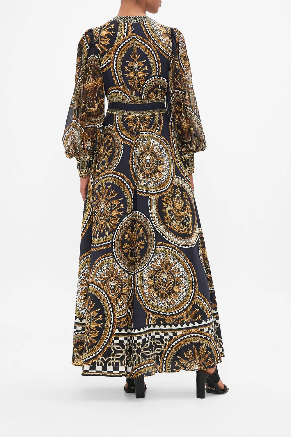 SHAPED WAISTBAND DRESS WITH GATHERED SLEEVES DUOMO KALEIDO sold by Camilla product image thumbnail 2