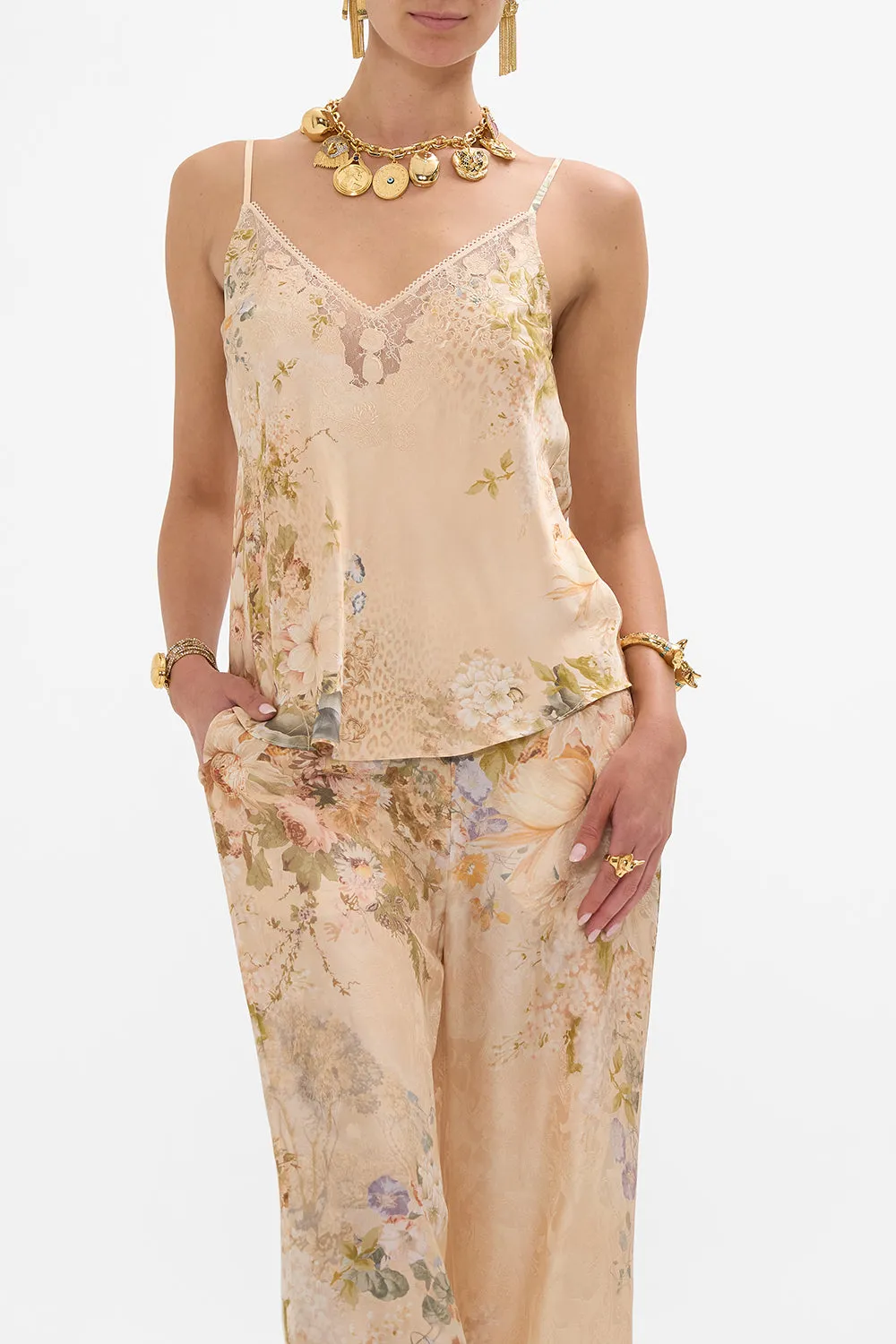 V-NECK BIAS CAMI ADORNED IN ANTIQUITY sold by Camilla product image thumbnail 5