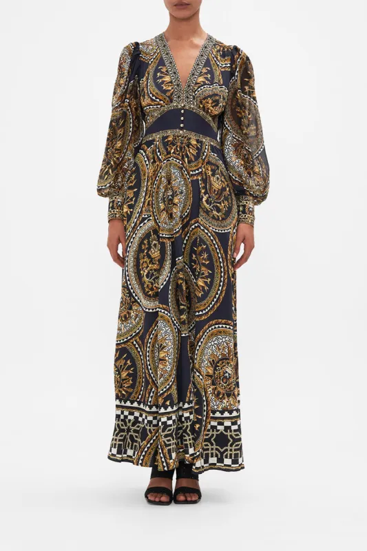 SHAPED WAISTBAND DRESS WITH GATHERED SLEEVES DUOMO KALEIDO sold by Camilla