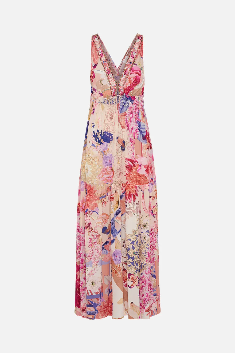 SHIRRED WAIST DETAIL LONG DRESS ROSE BED RENDEZVOUS sold by Camilla product image thumbnail 3