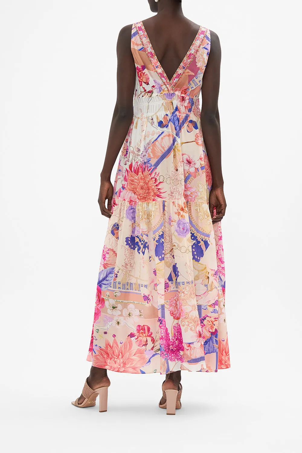 SHIRRED WAIST DETAIL LONG DRESS ROSE BED RENDEZVOUS sold by Camilla product image thumbnail 2