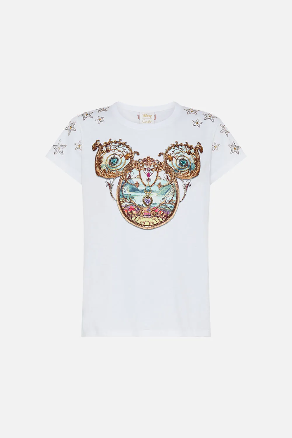 SLIM FIT ROUND NECK T-SHIRT MICKEY TAKES A TRIP sold by Camilla product image thumbnail 3