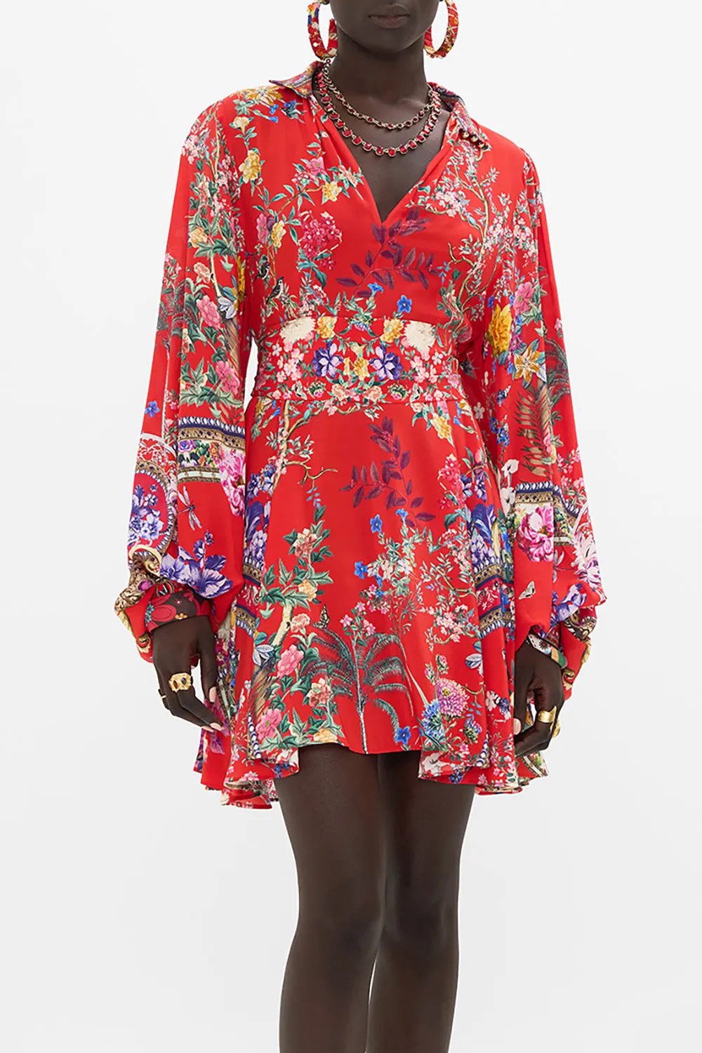 HIGH NECK BLOUSON SLEEVE MINI DRESS THE SUMMER PALACE sold by Camilla product image thumbnail 5