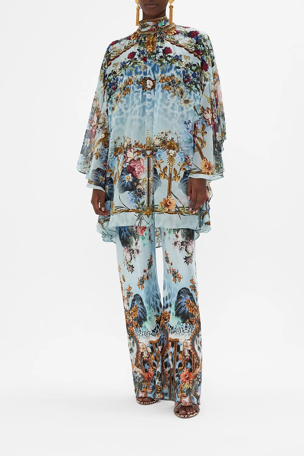 HIGH NECK RUFFLE SLEEVE BLOUSE LETTERS TO LEO sold by Camilla