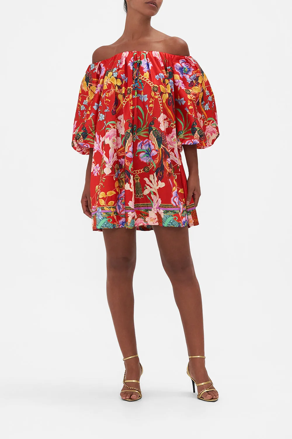 OFF SHOULDER PUFF DRESS RUFFLE SOME FEATHERS sold by Camilla