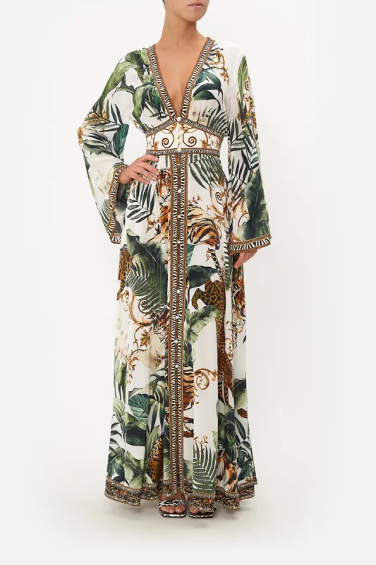 KIMONO SLEEVE DRESS WITH SHIRRING DETAIL TIGER TRAP sold by Camilla
