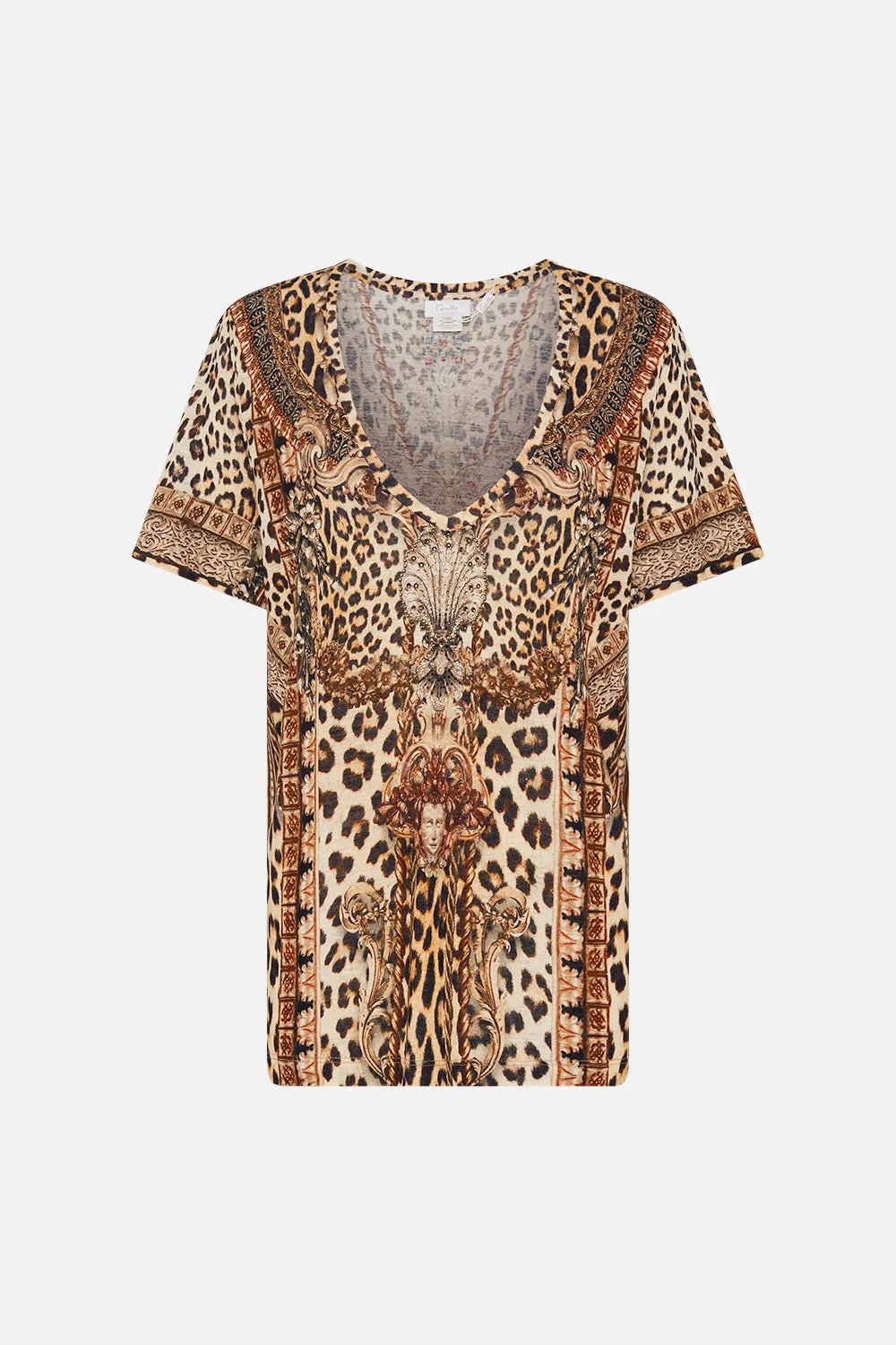 RELAXED V-NECK TEE - ALL OVER PRINT STANDING OVATION sold by Camilla product image thumbnail 3