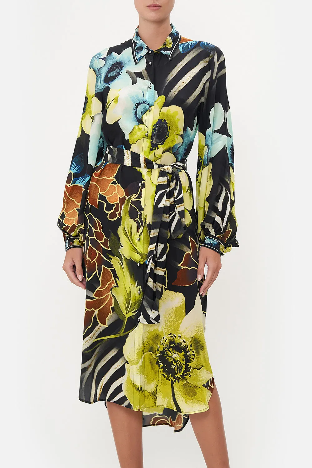 HIGH LOW MIDI SHIRT DRESS POPPY DIVINE sold by Camilla product image thumbnail 5