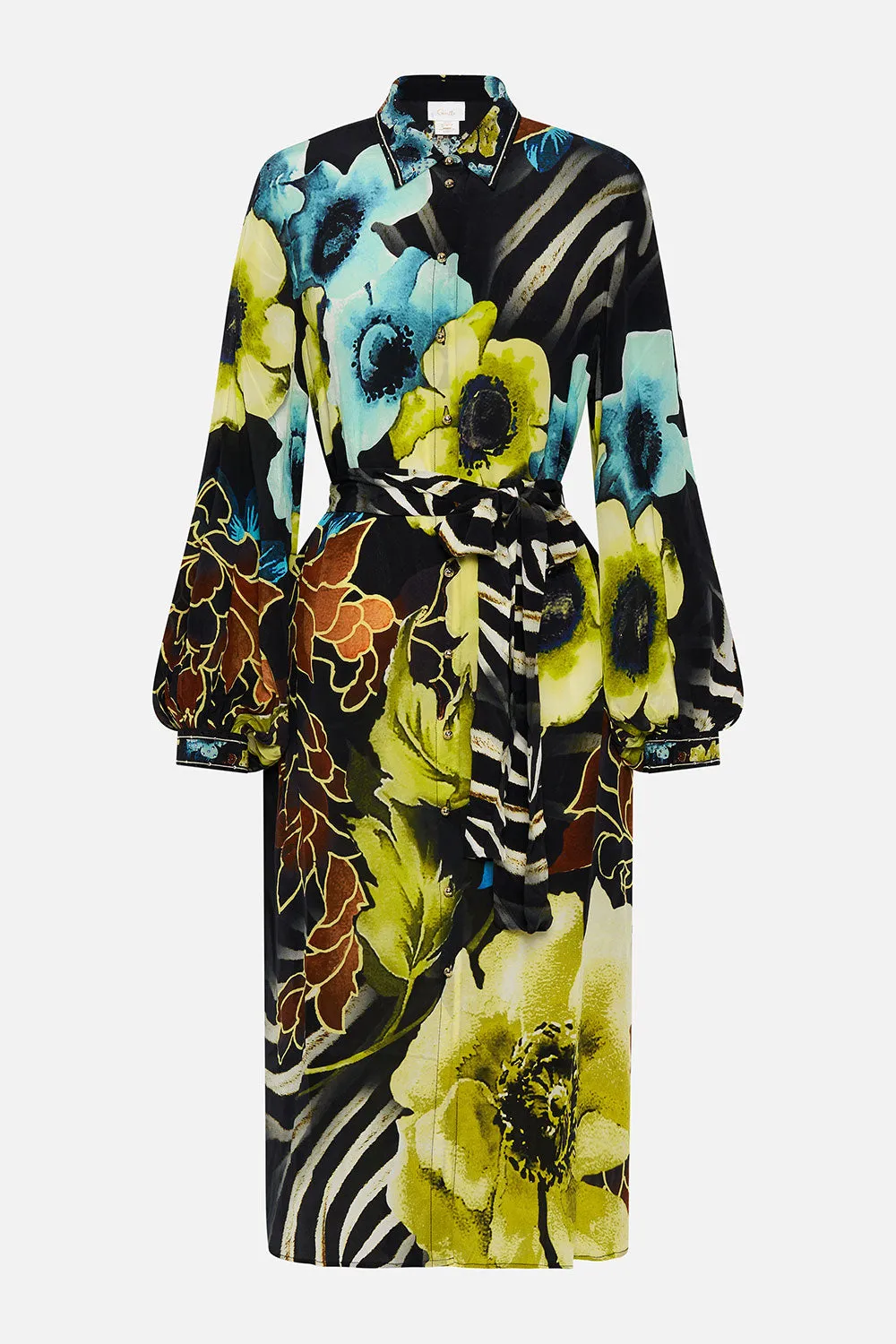 HIGH LOW MIDI SHIRT DRESS POPPY DIVINE sold by Camilla product image thumbnail 3