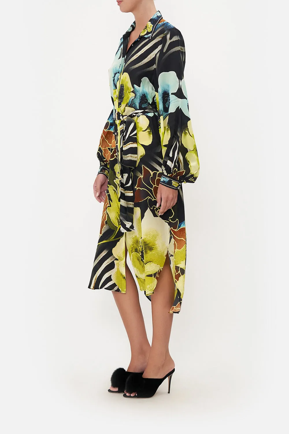 HIGH LOW MIDI SHIRT DRESS POPPY DIVINE sold by Camilla product image thumbnail 4