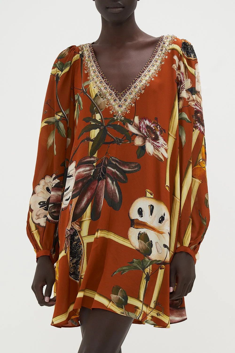 V NECK BLOUSON SLEEVE DRESS GARDEN OF EVE sold by Camilla product image thumbnail 5