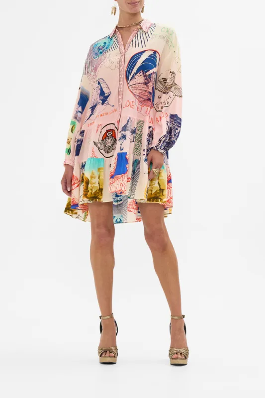 LONG SLEEVE TIERED SHORT DRESS HAUTE PASSPORT sold by Camilla