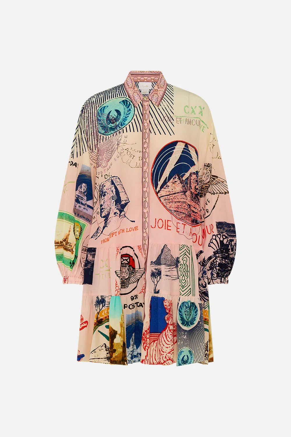 LONG SLEEVE TIERED SHORT DRESS HAUTE PASSPORT sold by Camilla product image thumbnail 3