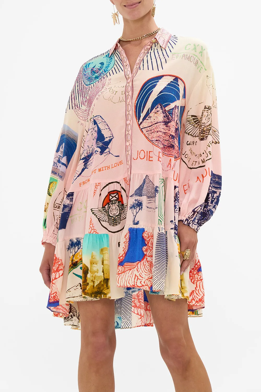 LONG SLEEVE TIERED SHORT DRESS HAUTE PASSPORT sold by Camilla product image thumbnail 5