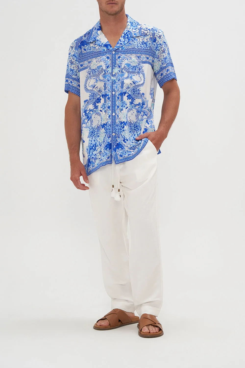 SHORT SLEEVE CAMP COLLARED SHIRT HEART OF A DRAGON sold by Camilla