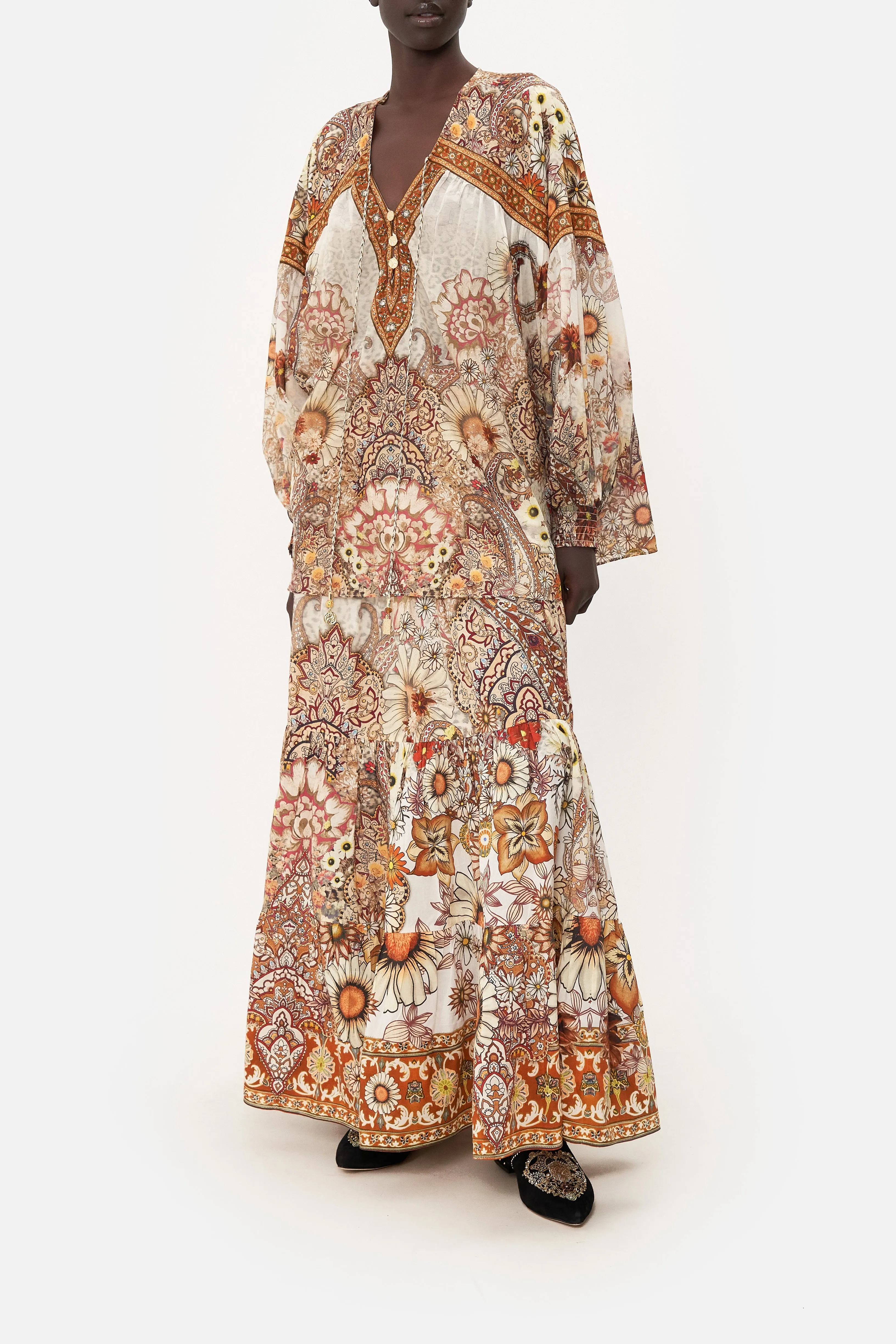 BLOUSON BLOUSE WITH NECK TIE HEART OF A HIPPIE sold by Camilla