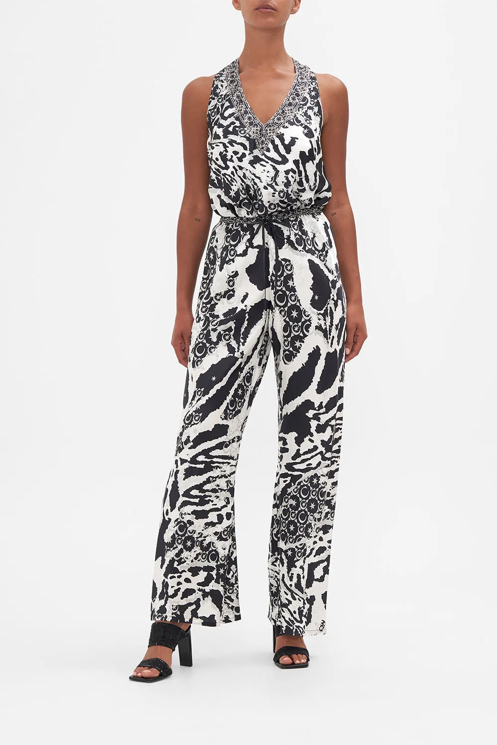 BIAS CUT DRAWSTRING PANT FELINE FANTASY sold by Camilla